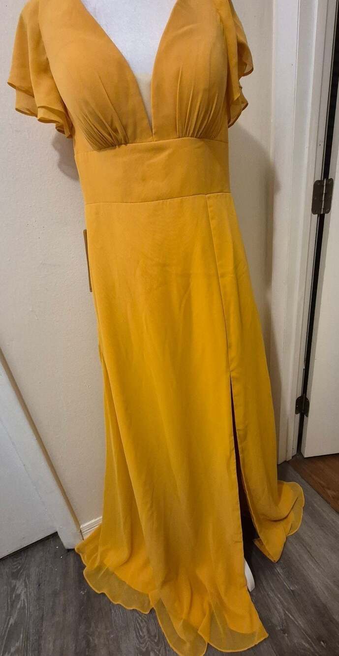 Azazie Rylee Marigold Chiffon Bridesmaid Dress
